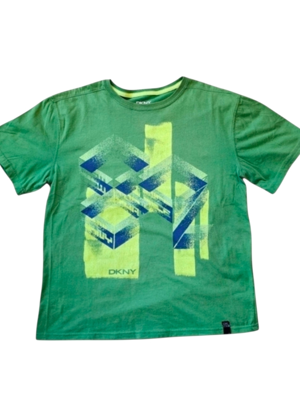 ​DKNY XL Green Abstract Graphic Tee Donna Karan Unisex